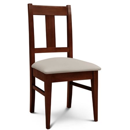 Silla de Comedor Euro lustre Caoba Tapizado Inka Beige Espacity