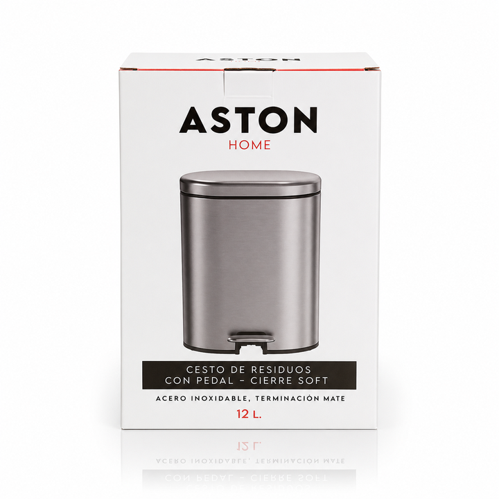 Cesto Tacho Basura Pedal 12 Lts con Balde Acero Inoxidable Mate Aston - Vista 7