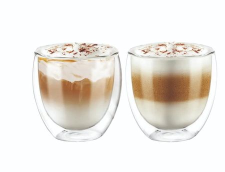 Set x 2 Vaso Taza Double Pared Vidrio 80 Cc Aston