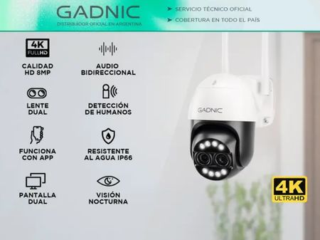 Cámara de Seguridad Gadnic 4K 8MP