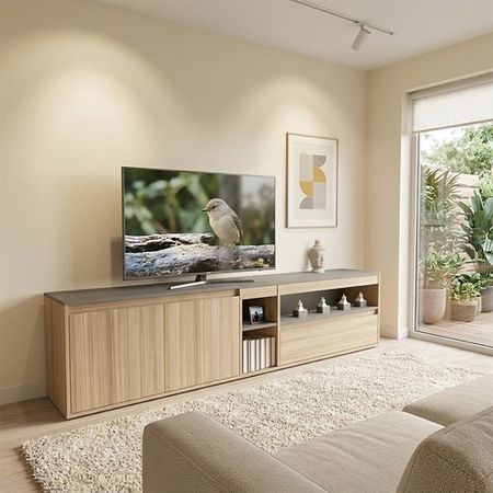 Rack de TV DS Home 2 Metros Gris 200x52x43 cm