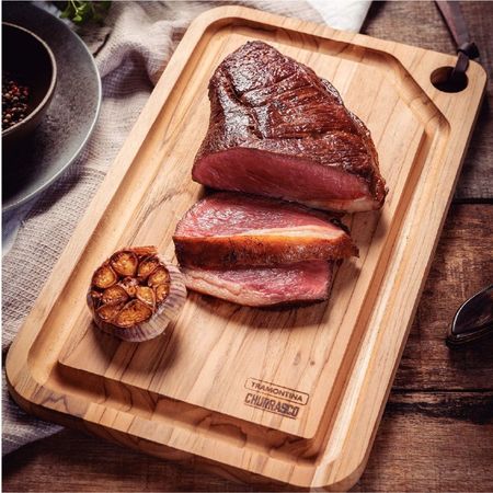 Tabla Madera Tramontina Rectangular 33x20cm Asado Picada Liso Marrón