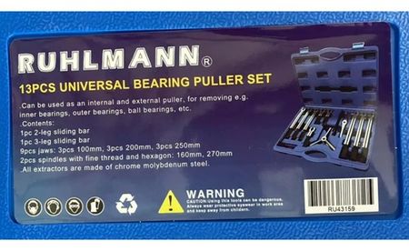 Kit Ruhlmann Extractor de Rodamientos 13 Piezas Deslizable