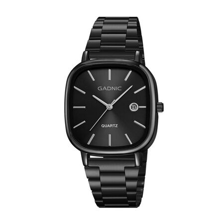 Reloj Analógico Gadnic RELF3RELF4 Pulsera Malla Correa Acero Inoxidable Calendario Integrado(Negro)