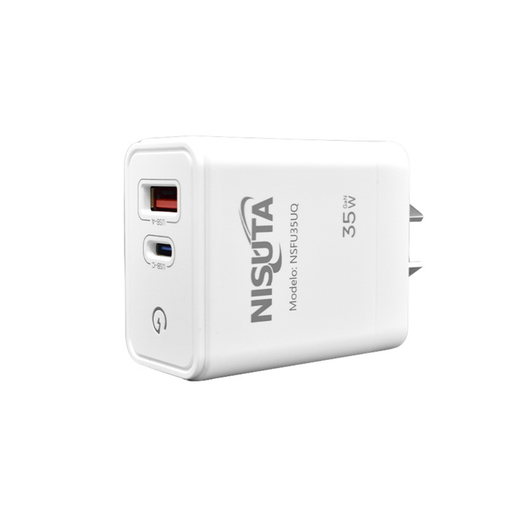 CARGADOR NISUTA 35W PUERTO USB Y USB C SIN CABLE (C:BLANCO NSFU35UQ) - Vista 1