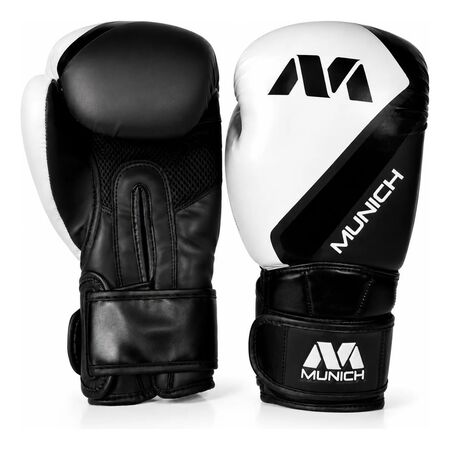 Guantes Boxeo Munich Rio Profesional Kick Boxing Muay Thai 16 Oz Negro/blanco 16oz