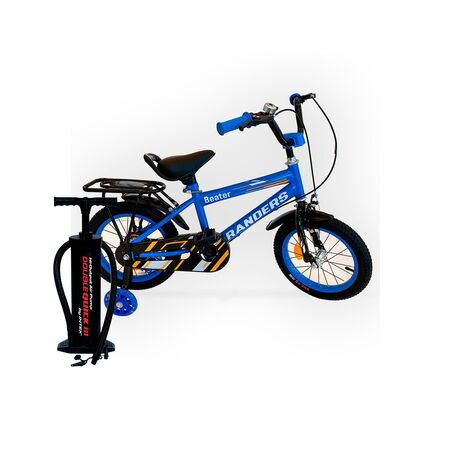 Combo Bicicleta Randers BKE-140 Rodado 14 Azul + Inflador Intex Manual