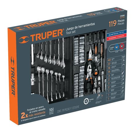 Set De Herramientas Truper - 119 Piezas 1/4 y 3/8 Mixtas