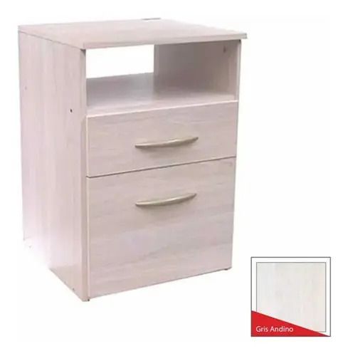 MESA DE LUZ PLATINUM 1 CAJ. 1 PTA. GRIS ANDINO - Vista 1