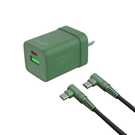Kit De Cargador Hune 20w + Cable Trenzado 3en1 Bosque Acc-Ki-068bos
