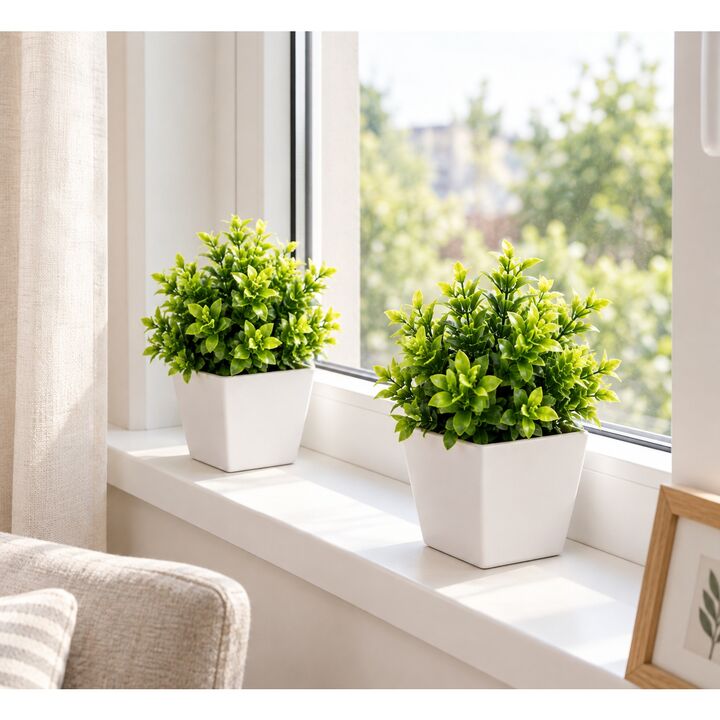 Set de 2 plantas artificiales con maceta 15CM - Vista 2