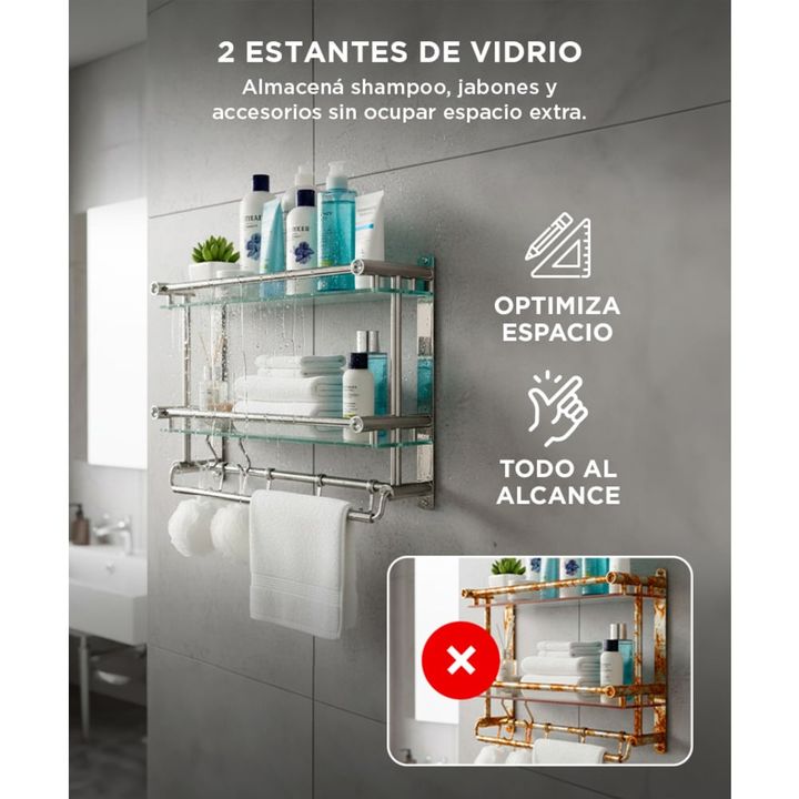 Organizador de Baño Gadnic BH01 Moderno Estante Porta Toalla - Vista 3