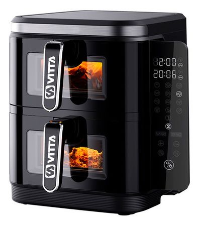 Freidora De Aire Vitta 2200w 11.8l Doble Canasto Digital Negro
