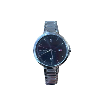 RELOJ ANALÓGICO TOMMY HILFIGER - FDO NEGRO CAJA CUARZO MALLA ACERO INOX (RTH0496)