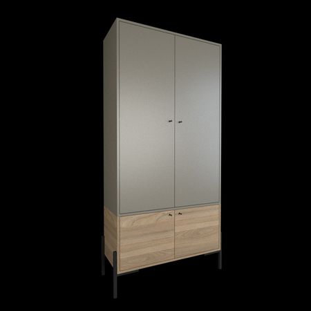 Estanteria Cerrada 4 Puertas Gris Olmo Tables