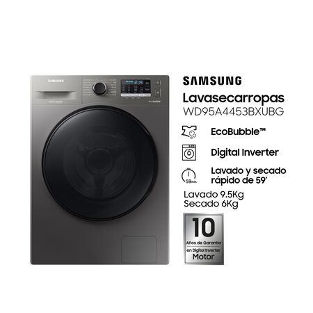 Lavasecarropas Samsung WD95A4453BXUBG 9,5kg Inox