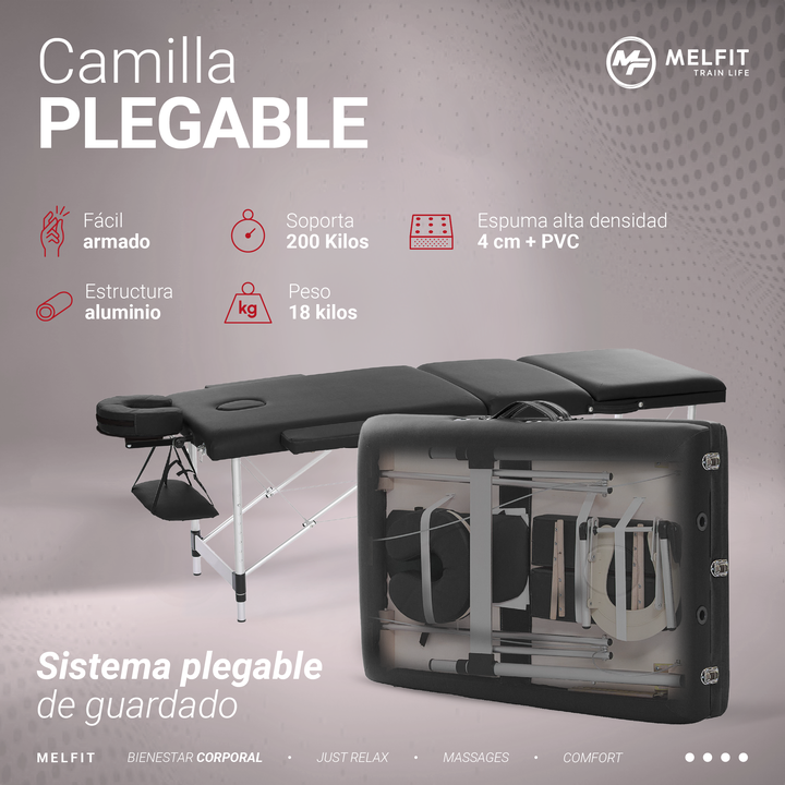 Camilla Masajes Depilacion Plegable Portátil Melfit - Vista 3