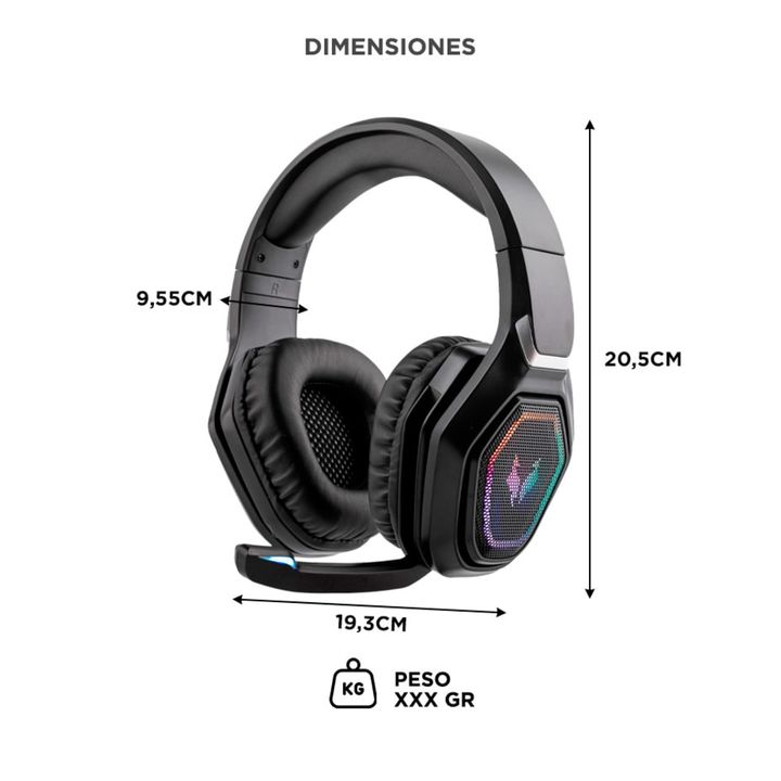 Auriculares Game Alpha Gadnic 8800 Play Micrófono Luz RGB Cancelación Sonido - Vista 6