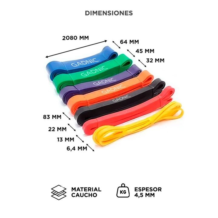 Banda de Resistencia de Entrenamiento Gadnic G-BAND105 Goma Elástica - Vista 6
