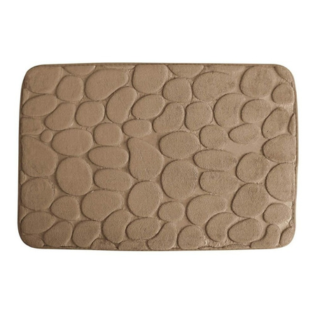 Alfombra Para Baño Beige Con Base Pvc Antideslizante
