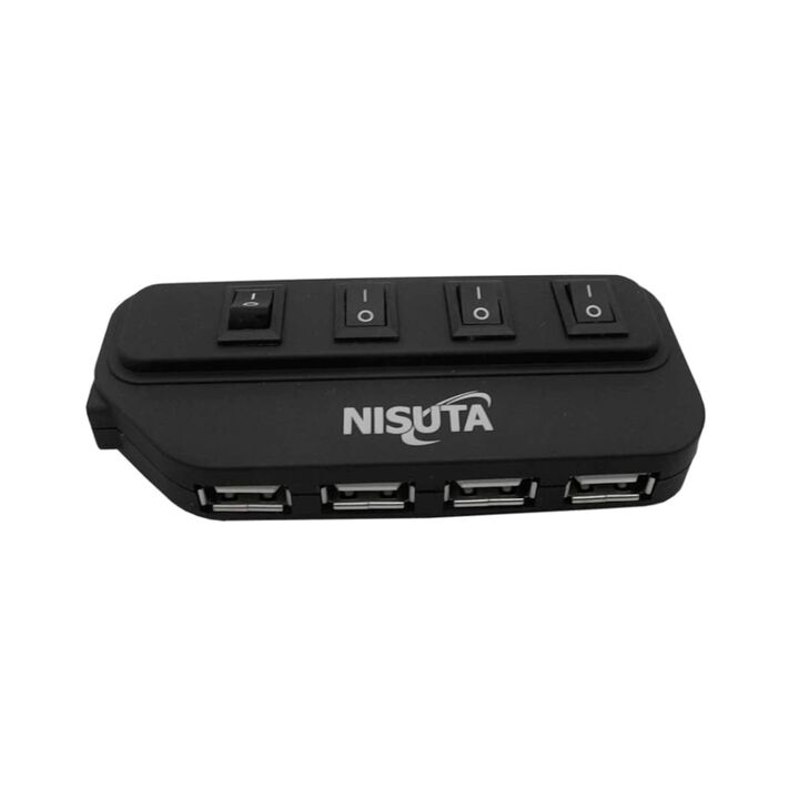 ADAPTADOR NISUTA HUB 4 PUERTOS 2.0 (C:NEGRO NSUH2083) - Vista 1