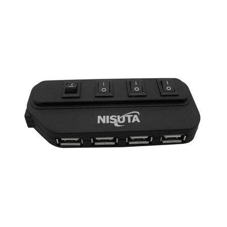 ADAPTADOR NISUTA HUB 4 PUERTOS 2.0 (C:NEGRO NSUH2083)