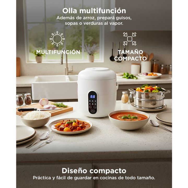 Arrocera Eléctrica Riceron Gadnic Olla Eléctrica Vaporera Multi Función 1.5L - Vista 4