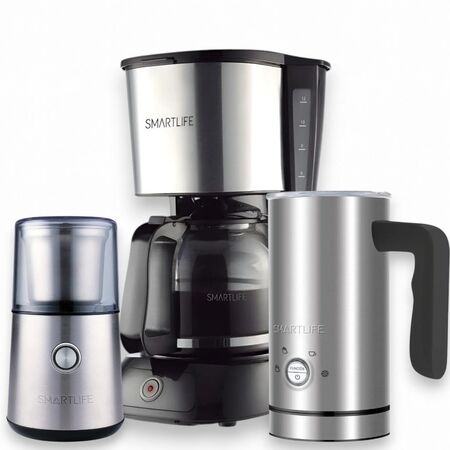 Combo Cafetería Smartlife en Casa Café de Filtro + Espumador + Molinillo 