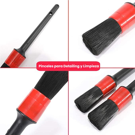 Kit X5 Pinceles Detailing Auto Brochas Limpieza Cumo Cars