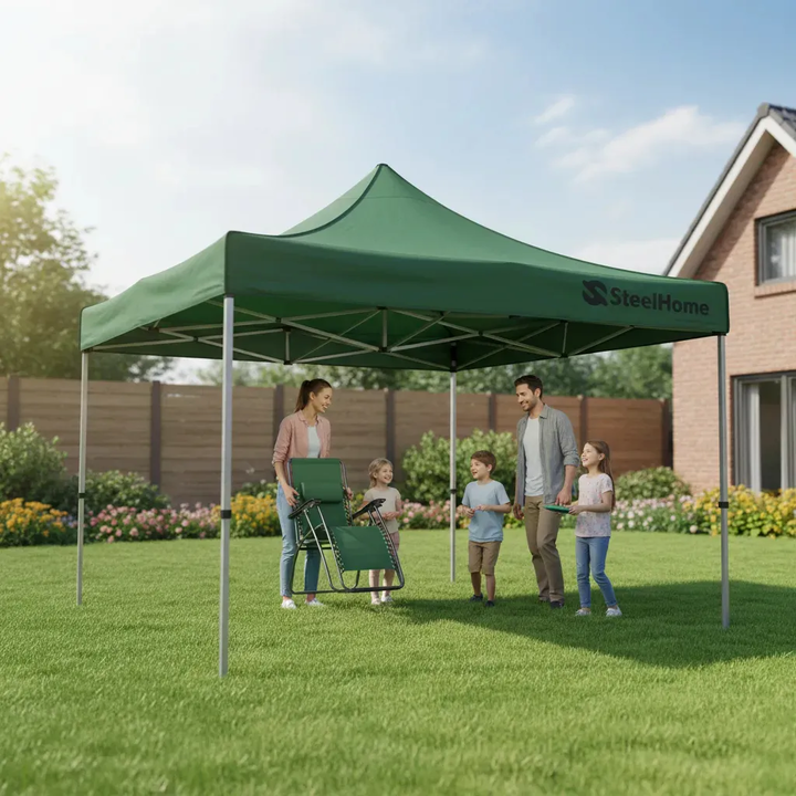 Gazebo Autoarmable Steel Home 3 X 3 M Verde Con Bolso Verde - Vista 3