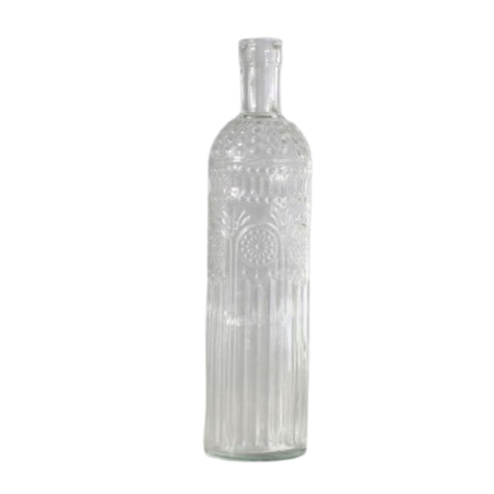 Botella de Vidrio Deco con Relieve Agua Jugos Deco 750cc
