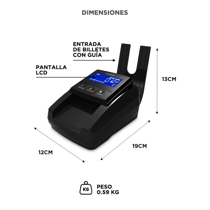 Detector De Billetes Falsos Gadnic Multimoneda Con Display Digital Conteo Automático - Vista 6