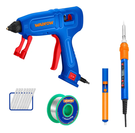Pistola Encoladora Silicona 4 En 1  Soldador Lapiz Wadfow Azul Naranja