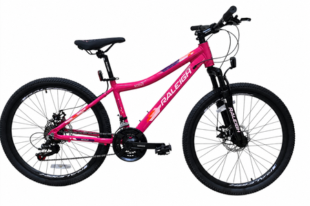 Bicicleta Raleigh SCOUT D - Fucsia - Cuadro de aluminio - Frenos a disco - 21Vel. - Rodado 24"
