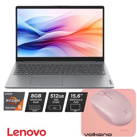  COMBO PARA MAMÁ NOTEBOOK LENOVO V15 G4 AMN – RYZEN 5 7520U – 8GB – SSD 512GB – 15,6” FHD+ mouse pad+ mouse inalámbrico 