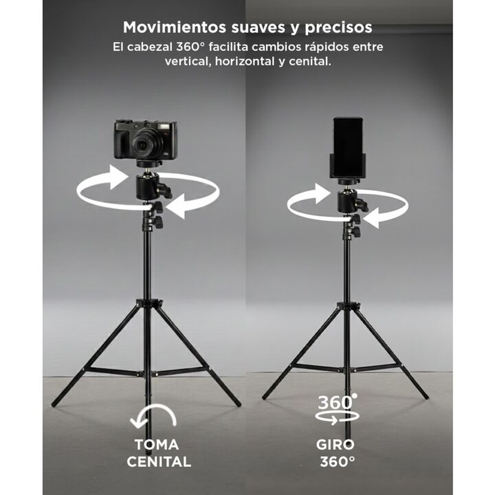 Tripode Profesional Gadnic 2,1 mts c/ Soportes para Celulares, Camaras y Fotografia - Vista 4