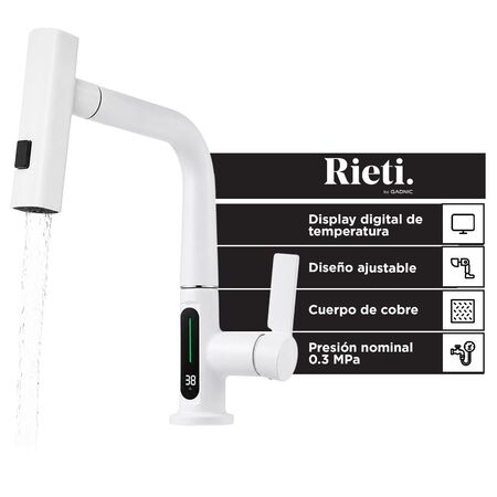 Grifería Monocomando Inteligente Rieti By Gadnic Canilla Con Display Digital