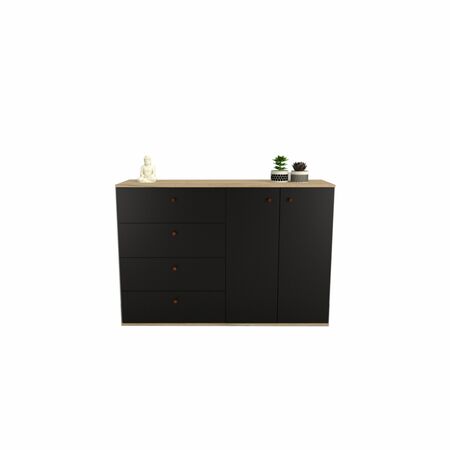 BAHIUT TABLE`S *7009-CON* 2 PTAS 1.29 4CAJONES OLMO NEGRO