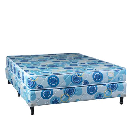 Sommier y Colchon Maxiking Super Familiar 2 Plazas y Media 140x190x18cm Espuma Flexible Tela de Sabana Resistente