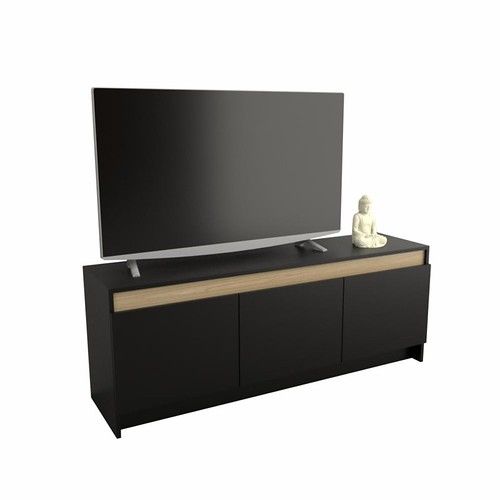 Rack de TV 3 Puertas DS Home Negro Olmo 135x53x38 cm - Vista 1