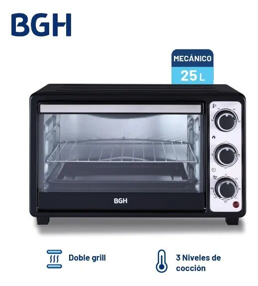 Horno Eléctrico Bgh 25 Litros Duo Bhe25m23n Color Negro - Vista 3