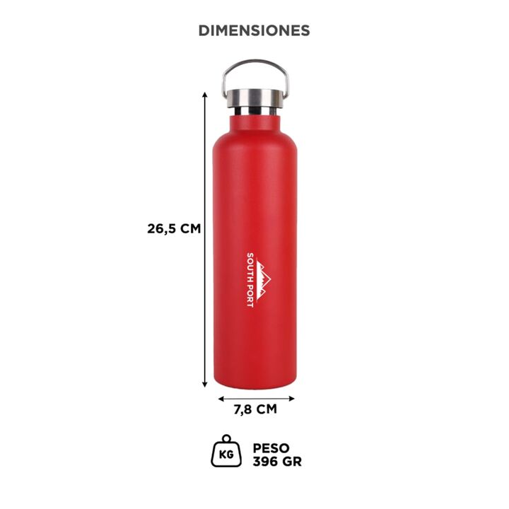 Botella Naranja South Port Térmica Deportiva 750ml Acero Inoxidable - Vista 6