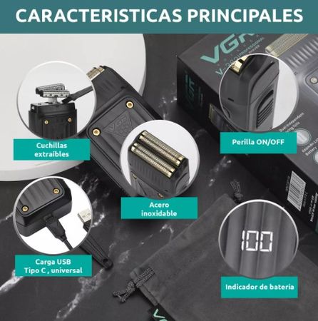Afeitadora eléctrica Shaver Usb doble hoja VGR