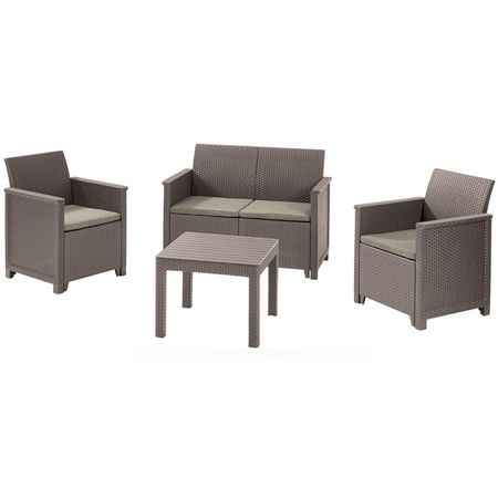 Set de Jardin Keter Elodie 2 Sillas 1 Sillon 1 Mesa Cappucci