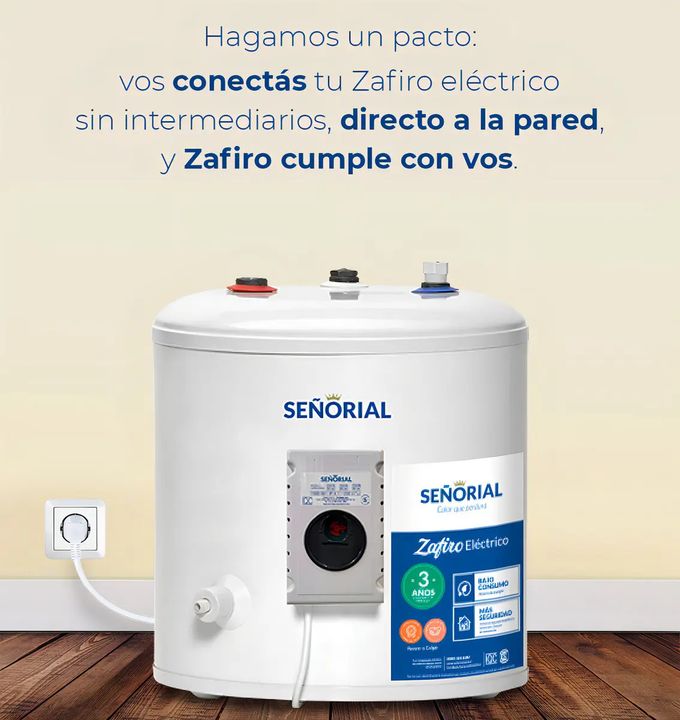 Termotanque Eléctrico 40 Lts Señorial Zafiro Tesz-40 Color Blanco - Vista 4