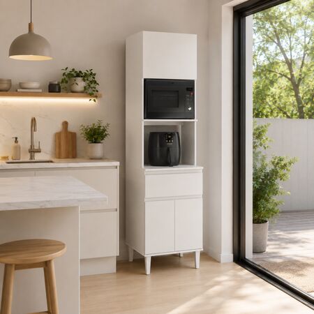 Mueble Porta Microondas Alacena De Cocina Blanco Tables