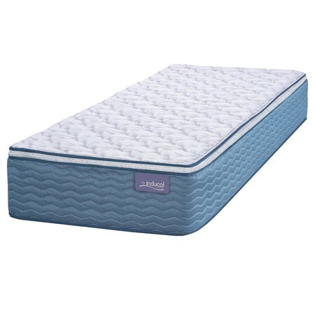 Colchon Inducol April Azul 1 plaza y media 90x190x24cm de Resortes Bonnell y Pillow Top de Jackard