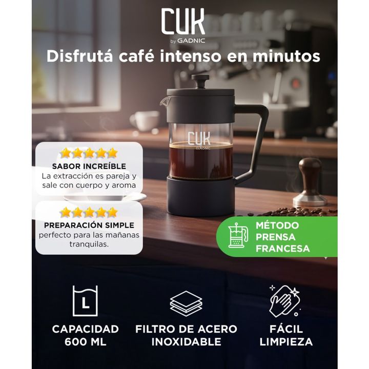 Cafetera Manual Prensa Francesa Gadnic - Vista 2