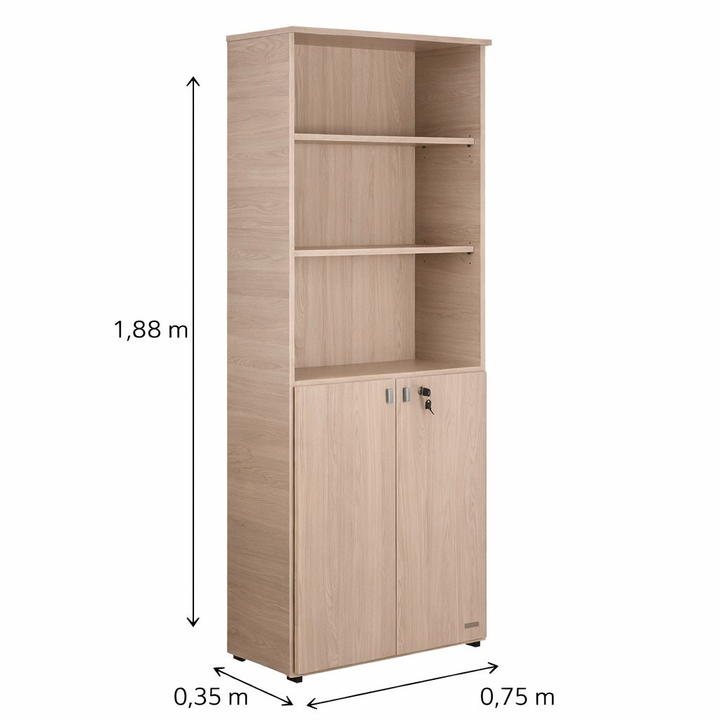 Biblioteca de Oficina 2 Puertas Bajas con Llave Gris Andino - Vista 5