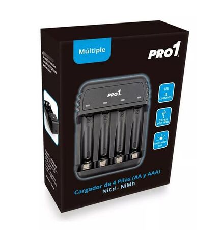 CARGADOR DE PILAS PROBATTERY PRO1 4 CANALES AA/AAA NIMH-NICD (FR-422-CP1)